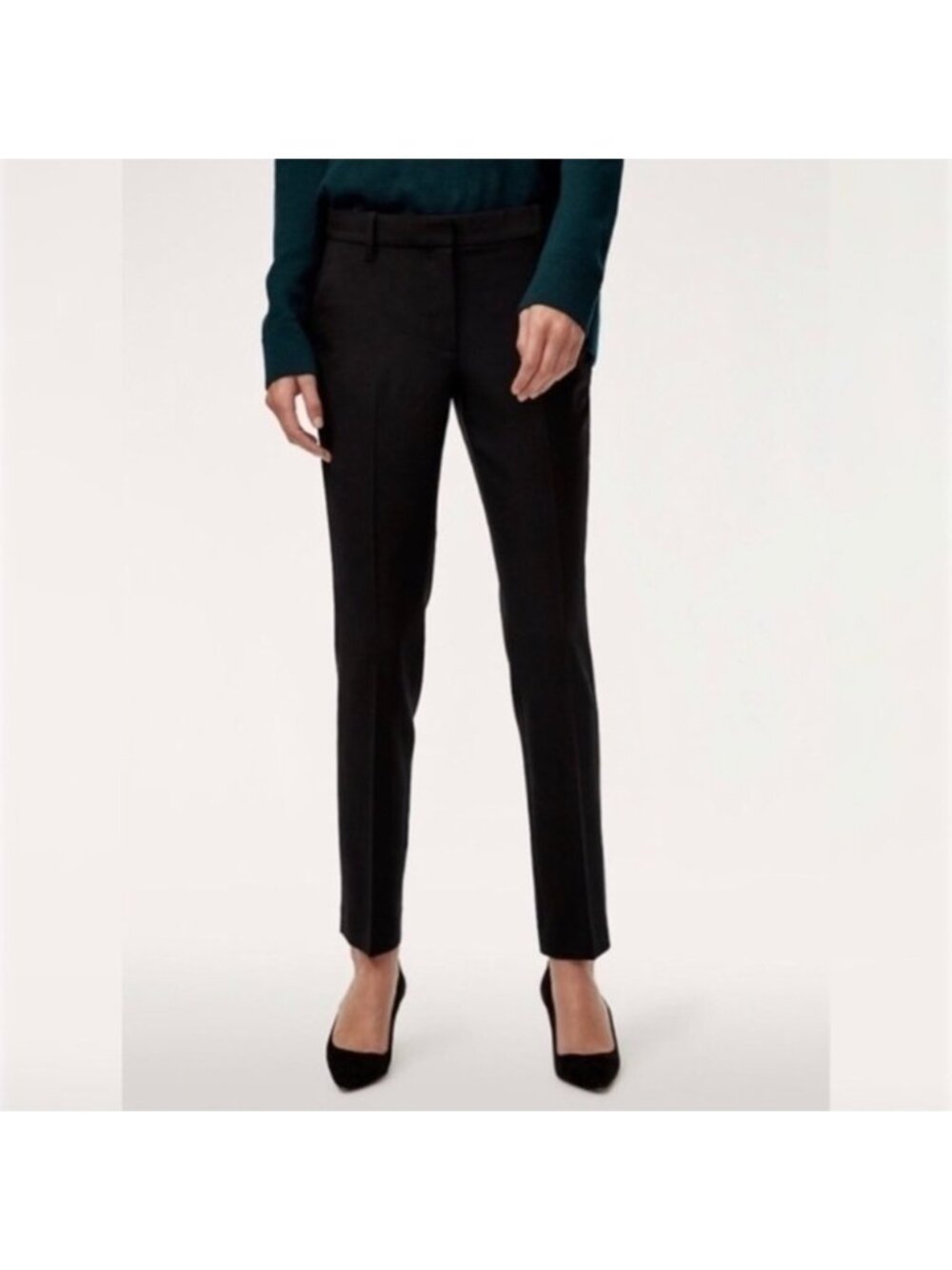 NWT Babaton Graham Mid Rise Slim Wool Blend Trouser Black Size 0 Aritzia #69835